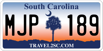 SC license plate MJP189