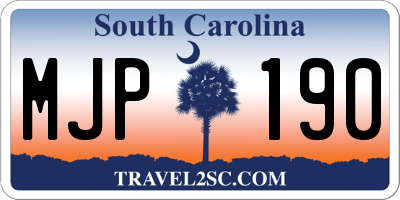 SC license plate MJP190