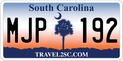 SC license plate MJP192
