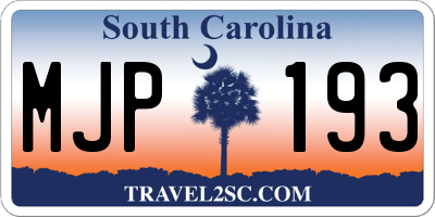 SC license plate MJP193