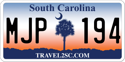 SC license plate MJP194