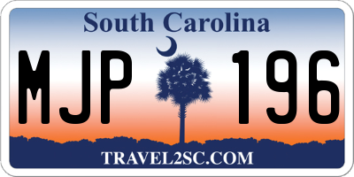 SC license plate MJP196