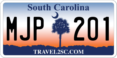 SC license plate MJP201
