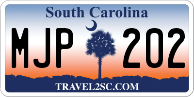 SC license plate MJP202