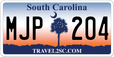 SC license plate MJP204