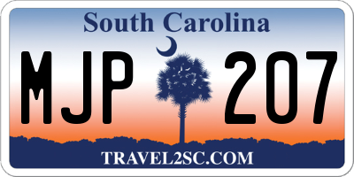 SC license plate MJP207