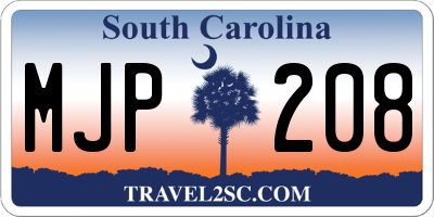 SC license plate MJP208