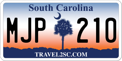 SC license plate MJP210