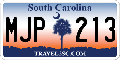 SC license plate MJP213