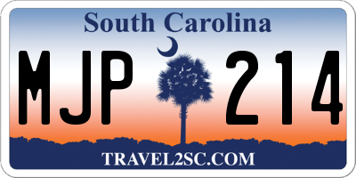 SC license plate MJP214