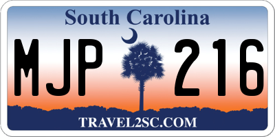 SC license plate MJP216