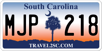SC license plate MJP218