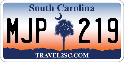 SC license plate MJP219