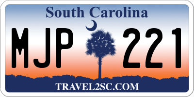 SC license plate MJP221