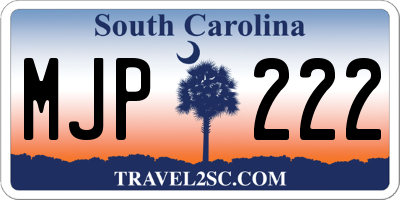 SC license plate MJP222