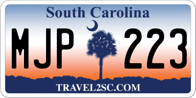 SC license plate MJP223