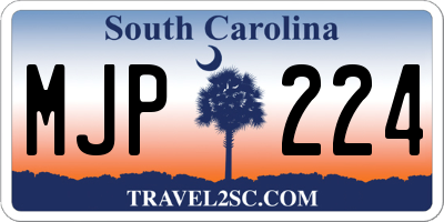 SC license plate MJP224
