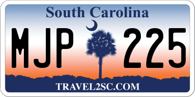 SC license plate MJP225