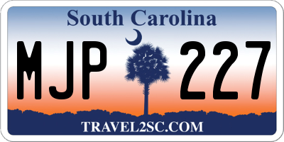 SC license plate MJP227