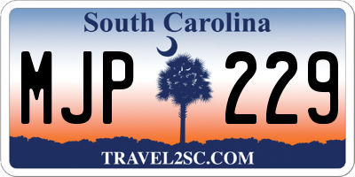 SC license plate MJP229