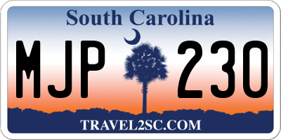 SC license plate MJP230