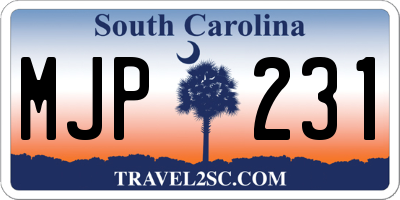 SC license plate MJP231