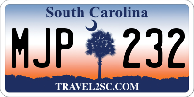 SC license plate MJP232