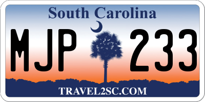 SC license plate MJP233