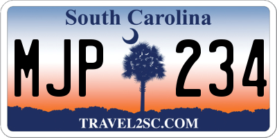 SC license plate MJP234