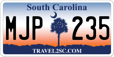 SC license plate MJP235