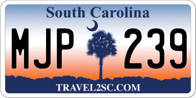 SC license plate MJP239