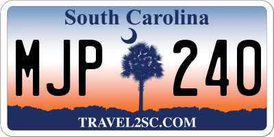SC license plate MJP240