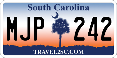 SC license plate MJP242