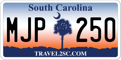 SC license plate MJP250