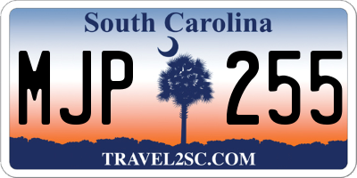 SC license plate MJP255