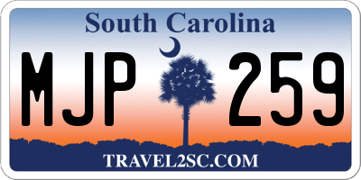 SC license plate MJP259