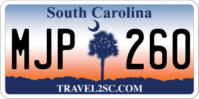 SC license plate MJP260