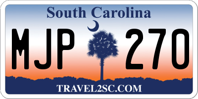 SC license plate MJP270