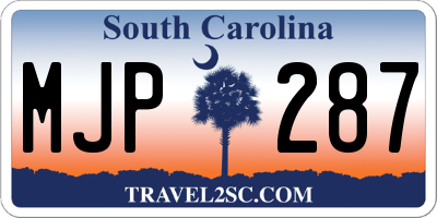 SC license plate MJP287