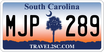 SC license plate MJP289