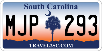 SC license plate MJP293
