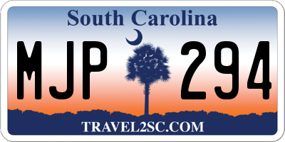 SC license plate MJP294