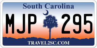 SC license plate MJP295