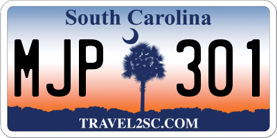 SC license plate MJP301