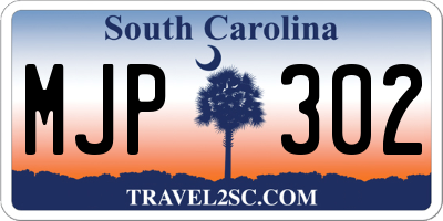 SC license plate MJP302