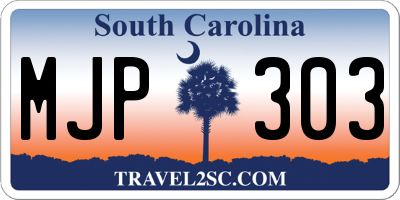 SC license plate MJP303