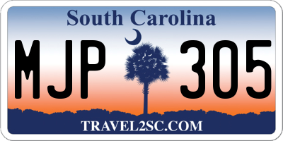 SC license plate MJP305