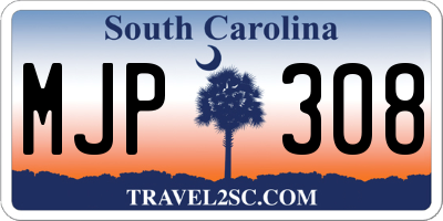 SC license plate MJP308