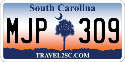 SC license plate MJP309