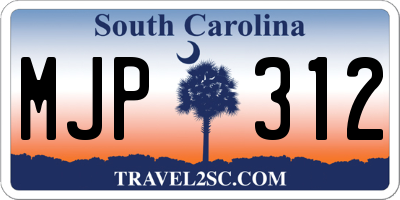 SC license plate MJP312